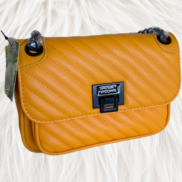 Handbags - NWT! Badgley Mischka Handbag Mustard Yellow Vegan Leather